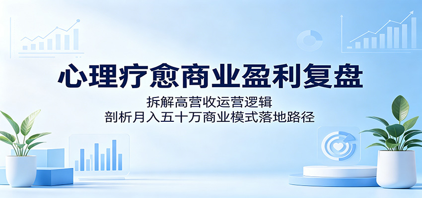 心理疗愈商业盈利复盘:拆解高营收运营逻辑,剖析月入五十万商业模式落地路径-网赚副业网