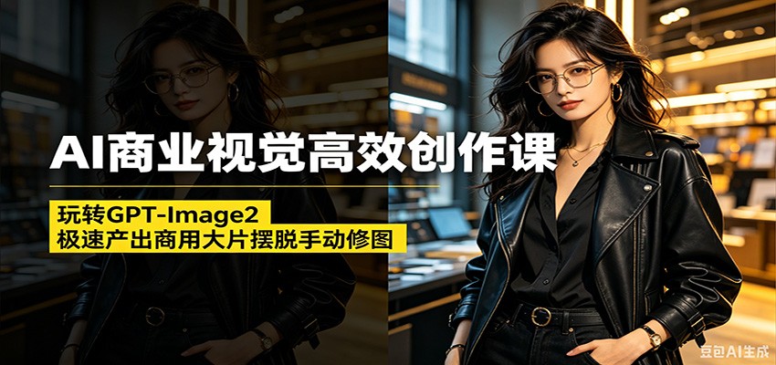 AI商业视觉高效创作课:玩转GPT-Image2,极速产出商用大片摆脱手动修图-网赚副业网