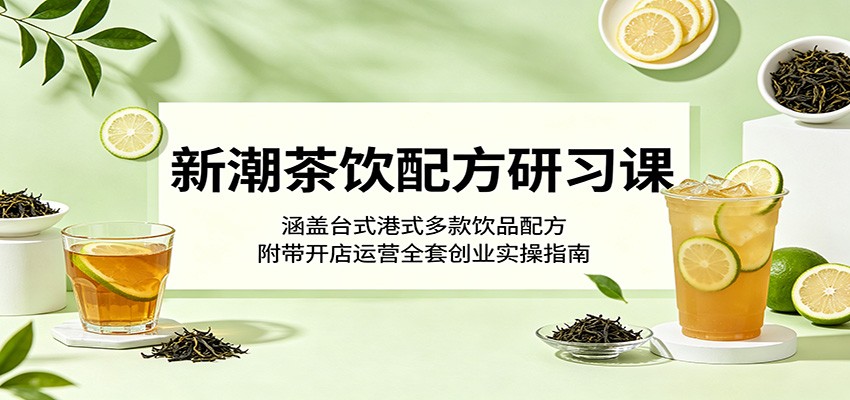 新潮茶饮配方研习课:涵盖台式港式多款饮品配方,附带开店运营全套创业实操指南-网赚副业网