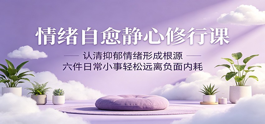 情绪自愈静心修行课:认清抑郁情绪形成根源,六件日常小事轻松远离负面内耗-网赚副业网
