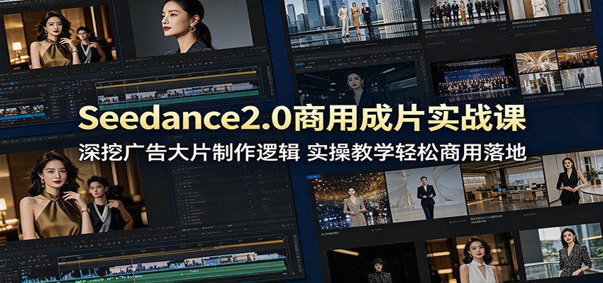 Seedance2.0商用成片实战课:深挖广告大片制作逻辑,实操教学轻松商用落地-网赚副业网