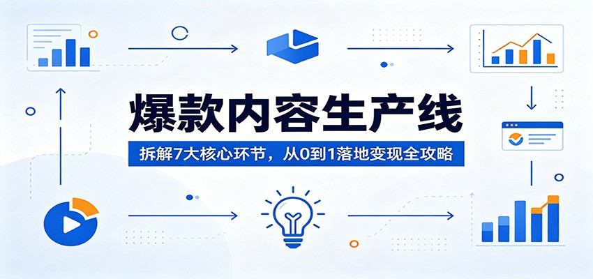 爆款内容生产线:拆解7大核心环节,从0到1落地变现全攻略-网赚副业网