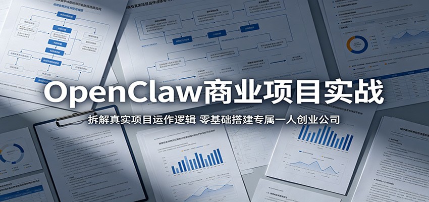 OpenClaw商业项目实战:拆解真实项目运作逻辑,零基础搭建专属一人创业公司-网赚副业网