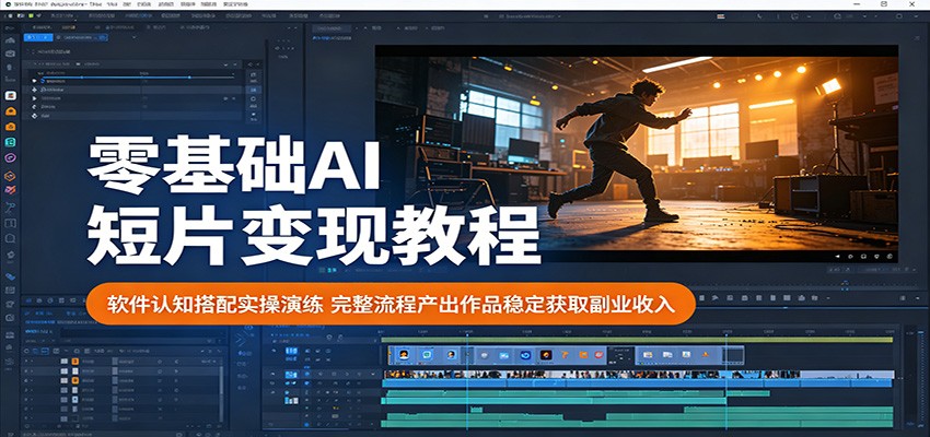 零基础AI短片变现教程:软件认知搭配实操演练,完整流程产出作品稳定获取副业收入-网赚副业网