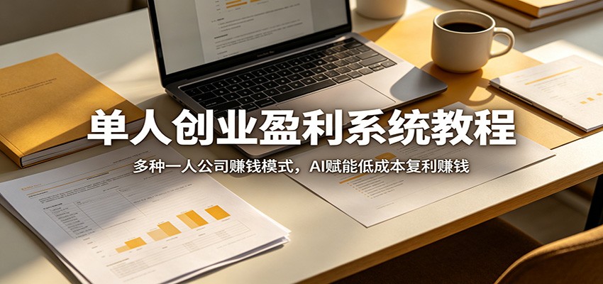 单人创业盈利系统教程:多种一人公司赚钱模式,AI赋能低成本复利赚钱-网赚副业网