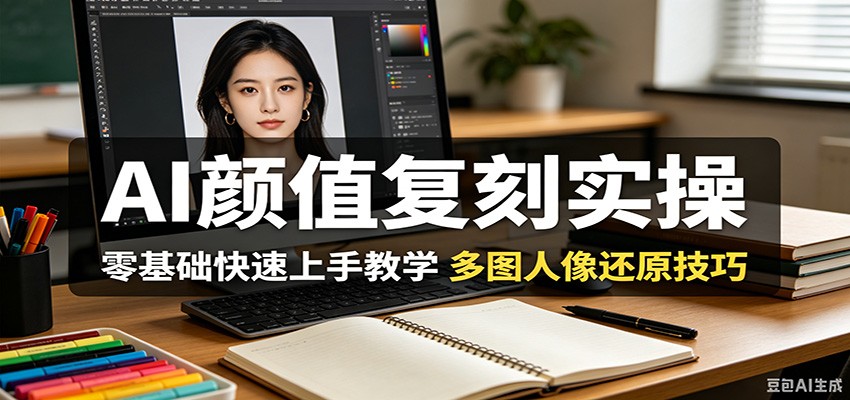 AI颜值复刻实操,零基础快速上手教学,多图人像还原技巧-网赚副业网