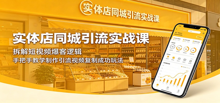 实体店同城引流实战课:拆解短视频爆客逻辑,手把手教学制作引流视频复制成功玩法-网赚副业网