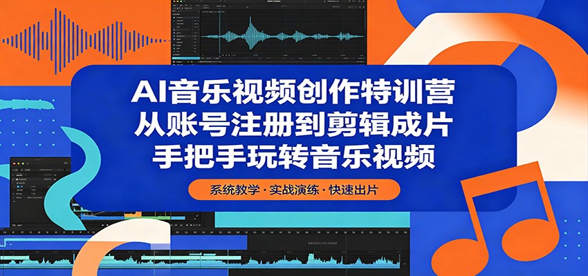 AI音乐视频创作特训营:从账号注册到剪辑成片,手把手玩转音乐视频-网赚副业网