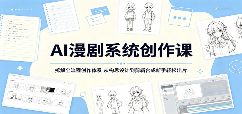 AI漫剧系统创作课:拆解全流程创作体系,从构思设计到剪辑合成新手轻松出片-网赚副业网