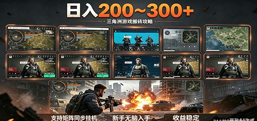 日入200~300+ 三角洲全自动搬砖项目,新手零门槛即可无脑入手-网赚副业网