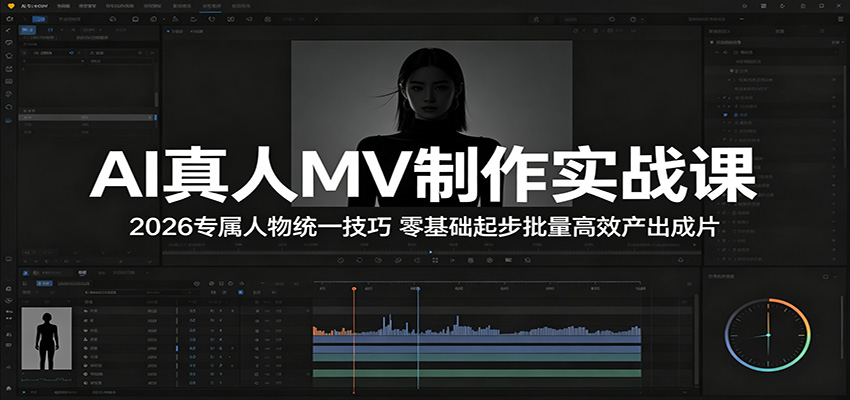 AI真人MV制作实战课:2026专属人物统一技巧,零基础起步批量高效产出成片-网赚副业网
