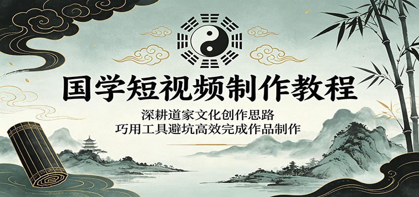 国学短视频制作教程:深耕道家文化创作思路,巧用工具避坑高效完成作品制作-网赚副业网