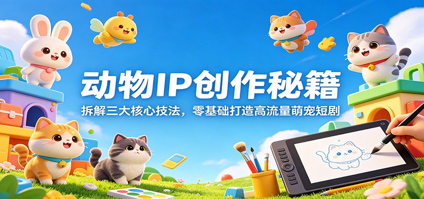 动物IP创作秘籍:拆解三大核心技法,零基础打造高流量萌宠短剧-网赚副业网