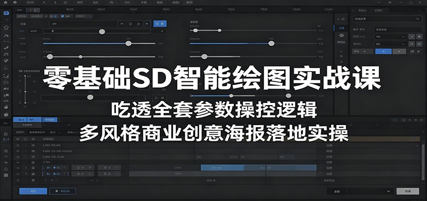 零基础SD智能绘图实战课:吃透全套参数操控逻辑,多风格商业创意海报落地实操-网赚副业网