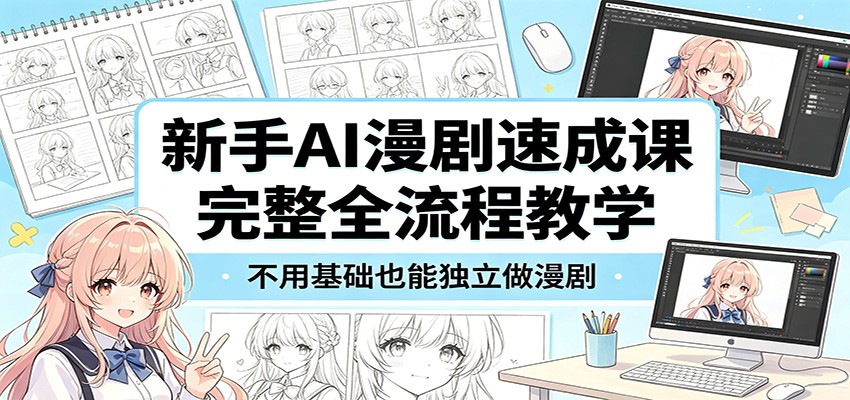 新手AI漫剧速成课:完整全流程教学,不用基础也能独立做漫剧-网赚副业网