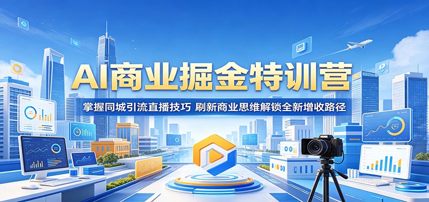 AI商业掘金特训营:掌握同城引流直播技巧,刷新商业思维解锁全新增收路径-网赚副业网