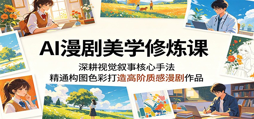 AI漫剧美学修炼课:深耕视觉叙事核心手法,精通构图色彩打造高阶质感漫剧作品-网赚副业网
