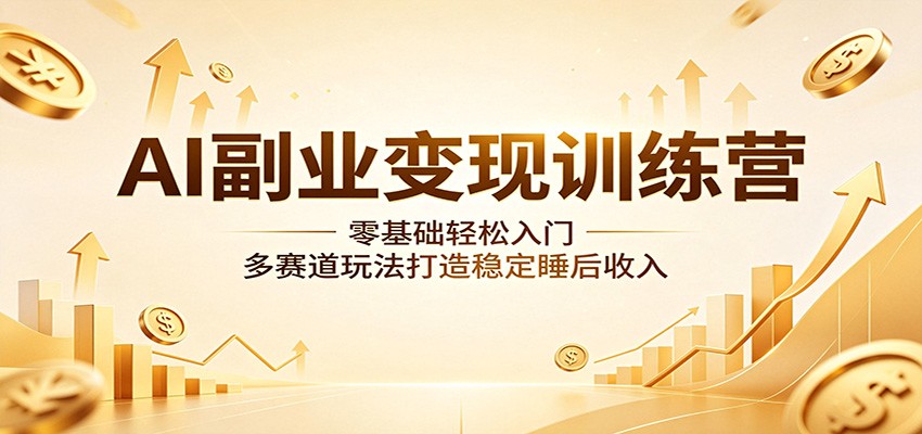AI副业变现训练营：零基础轻松入门，多赛道玩法打造稳定睡后收入-网赚副业网