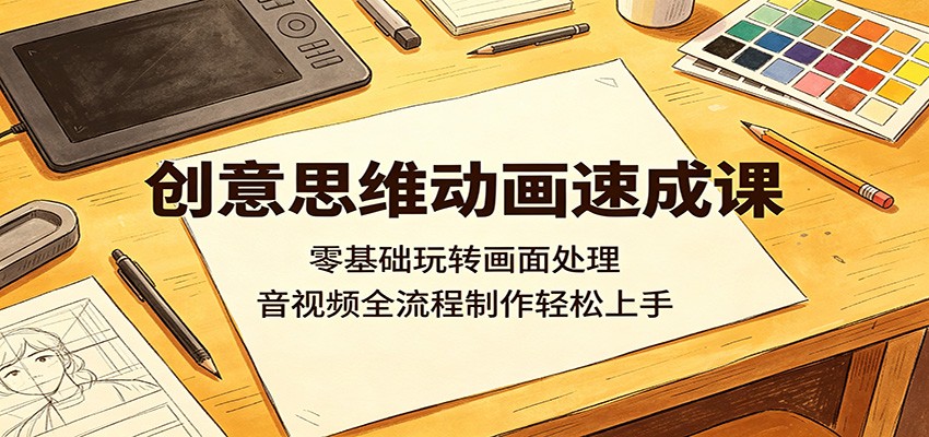 创意思维动画速成课:零基础玩转画面处理,音视频全流程制作轻松上手-网赚副业网