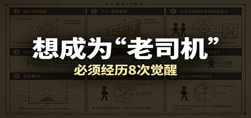 某公众号付费文章:想成为“老司机”,必须经历8次觉醒-网赚副业网