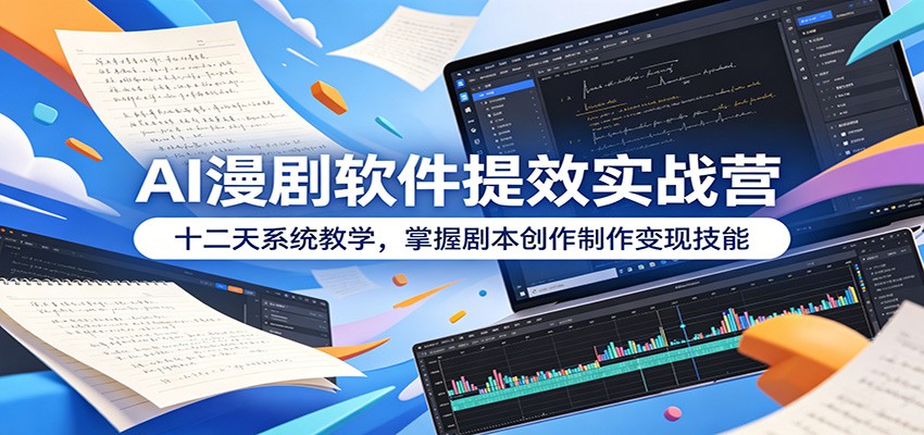 AI漫剧软件提效实战营:十二天系统教学,掌握剧本创作制作变现技能-网赚副业网