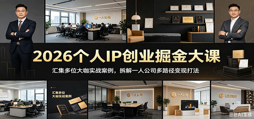 2026个人IP创业掘金大课:汇集多位大咖实战案例,拆解一人公司多路径变现打法-网赚副业网
