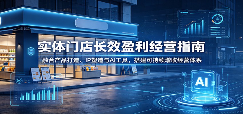 实体门店长效盈利经营指南:融合产品打造、IP塑造与AI工具,搭建可持续增收经营体系-网赚副业网