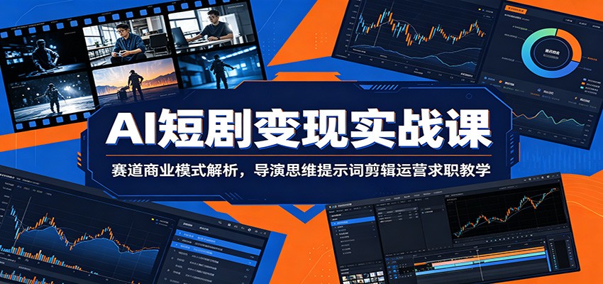 AI短剧变现实战课:赛道商业模式解析,导演思维提示词剪辑运营求职教学-网赚副业网