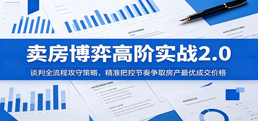 卖房博弈高阶实战2.0:谈判全流程攻守策略,精准把控节奏争取房产最优成交价格-网赚副业网