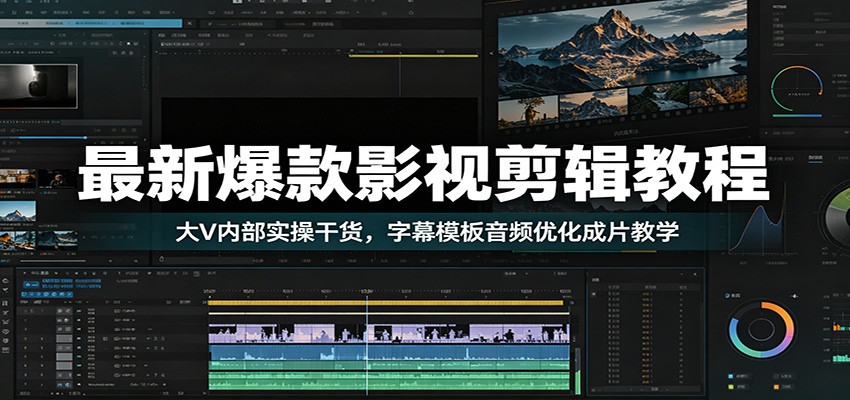 最新爆款影视剪辑教程:大V内部实操干货,字幕模板音频优化成片教学-网赚副业网