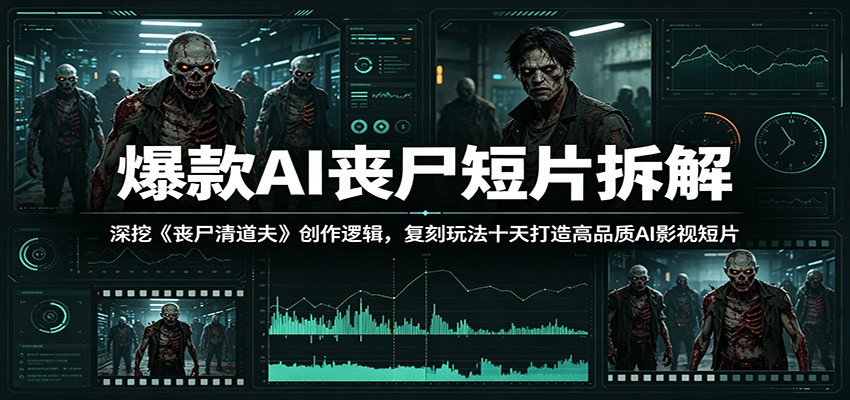 爆款AI丧尸短片拆解:深挖《丧尸清道夫》创作逻辑,复刻玩法快速打造高品质AI影视短片-网赚副业网