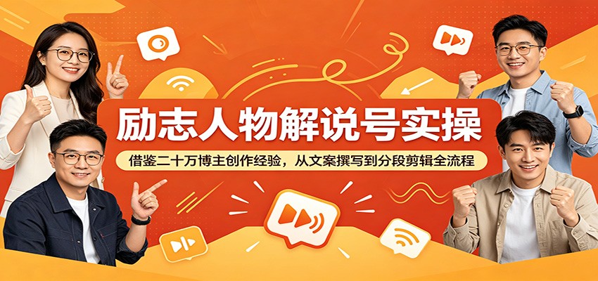 励志人物解说号实操:借鉴二十万博主创作经验,从文案撰写到分段剪辑全流程-网赚副业网