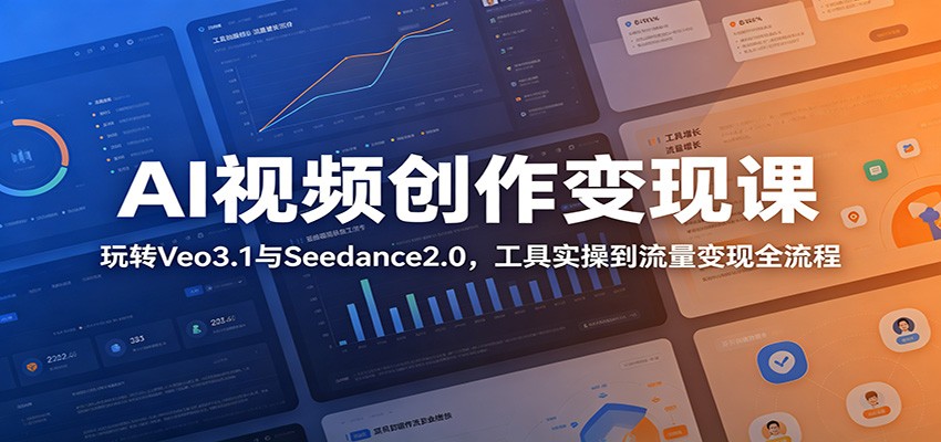AI视频创作变现课:玩转Veo3.1与Seedance2.0,工具实操到流量变现全流程-网赚副业网