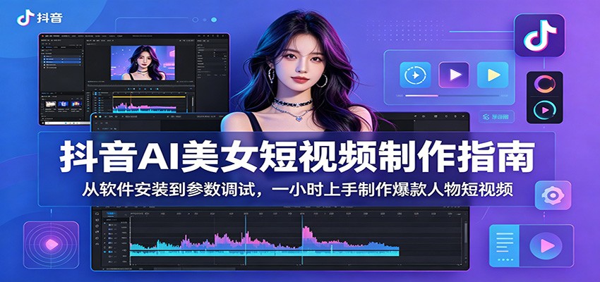 抖音AI美女短视频制作指南:从软件安装到参数调试,一小时上手制作爆款人物短视频-网赚副业网