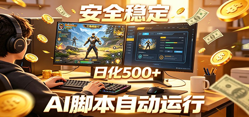 三角洲全自动挂机,AI脚本躺赚,日化500+-网赚副业网
