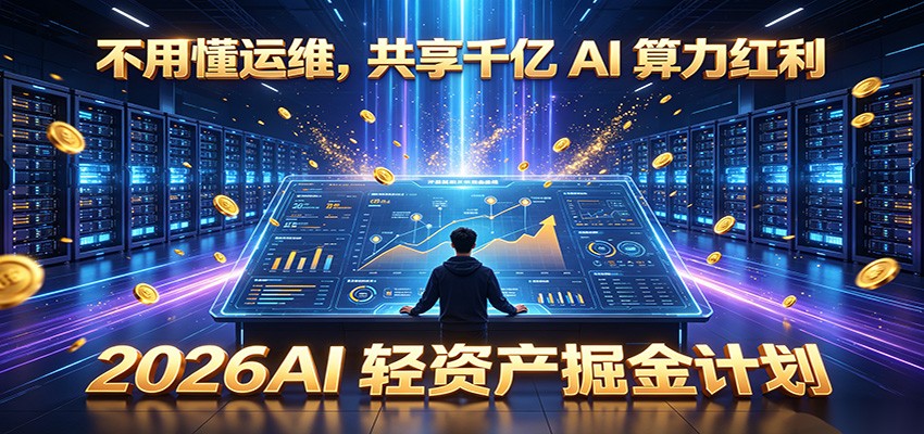 不用懂运维,共享千亿 AI 算力红利,2026AI 轻资产掘金计划-网赚副业网