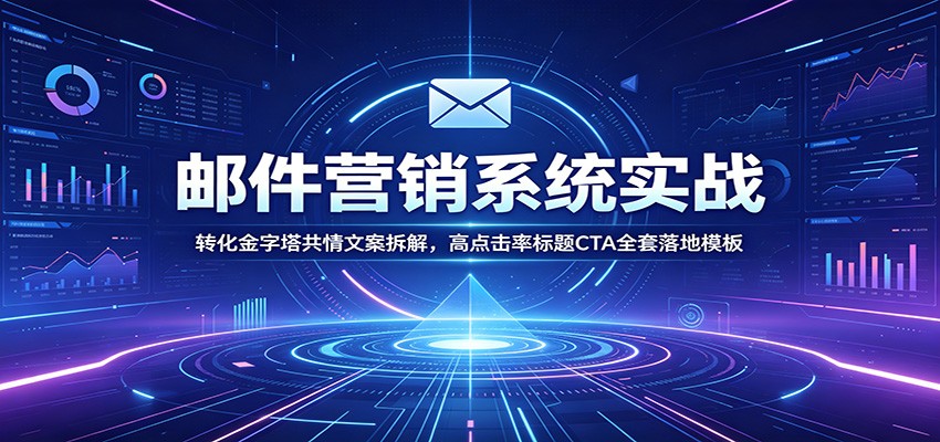 邮件营销系统实战:转化金字塔共情文案拆解,高点击率标题CTA全套落地模板-网赚副业网