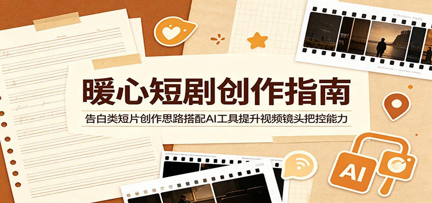 暖心短剧创作指南:告白类短片创作思路搭配AI工具提升视频镜头把控能力-网赚副业网