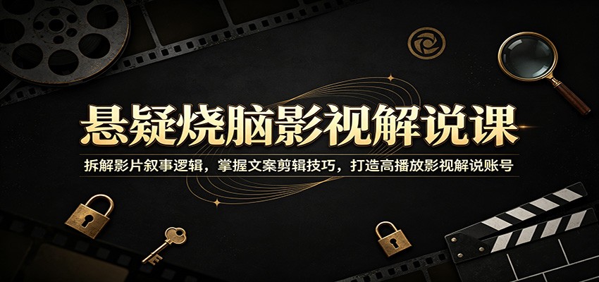 悬疑烧脑影视解说课:拆解影片叙事逻辑,掌握文案剪辑技巧,打造高播放影视解说账号-网赚副业网