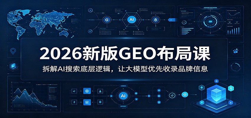 2026新版GEO布局课:拆解AI搜索底层逻辑,让大模型优先收录品牌信息-网赚副业网