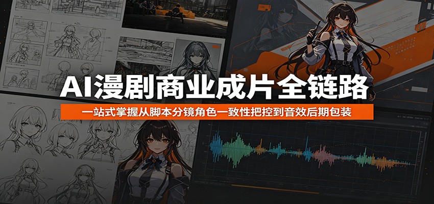AI漫剧商业成片全链路:一站式掌握从脚本分镜角色一致性把控到音效后期包装-网赚副业网