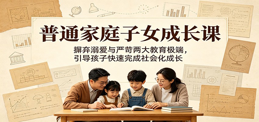 普通家庭子女成长课:摒弃溺爱与严苛两大教育极端,引导孩子快速完成社会化成长-网赚副业网
