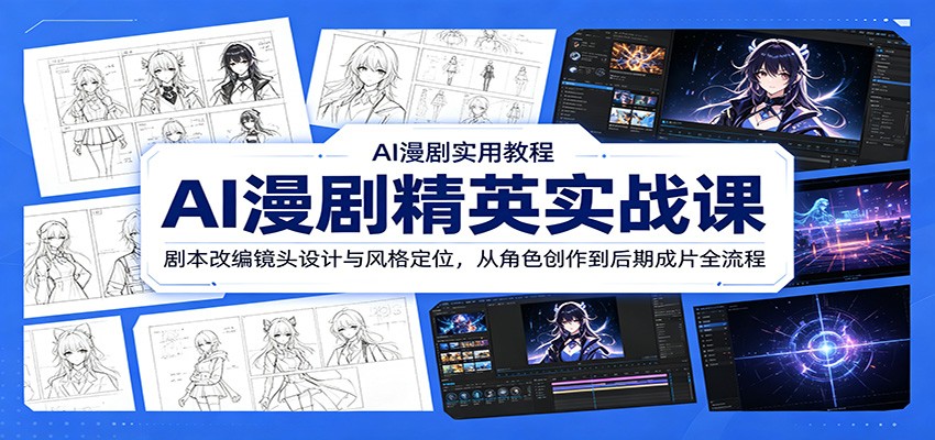 AI漫剧精英实战课:剧本改编镜头设计与风格定位,从角色创作到后期成片全流程-网赚副业网