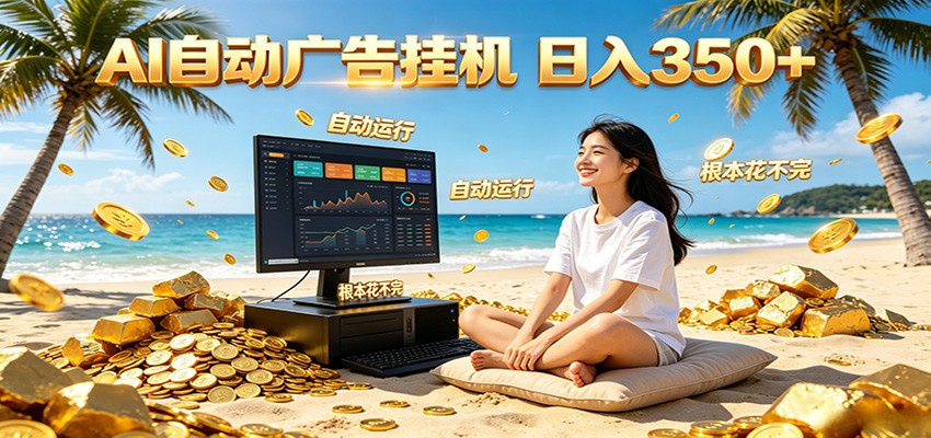 AI自动广告挂机 日入350+ 真正做到躺赚式变现,根本花不完!-网赚副业网