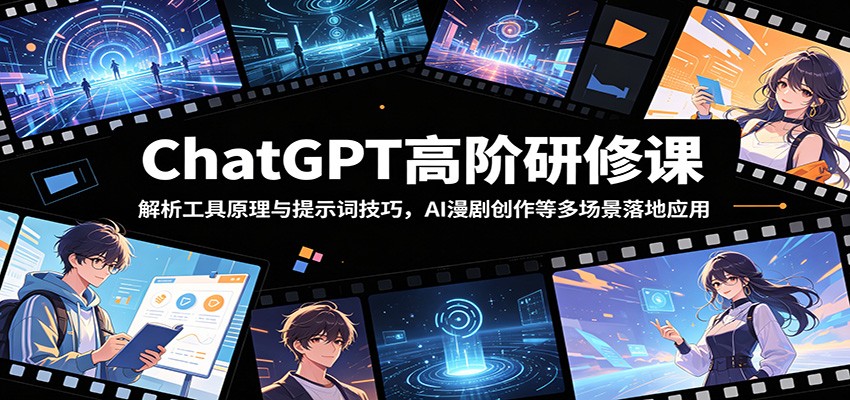 ChatGPT高阶研修课:解析工具原理与提示词技巧,AI漫剧创作等多场景落地应用-网赚副业网