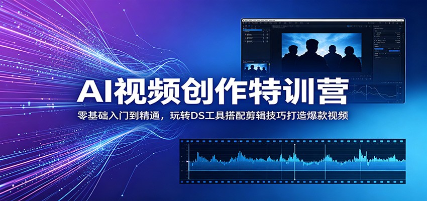 AI视频创作特训营:零基础入门到精通,玩转DS工具搭配剪辑技巧打造爆款视频-网赚副业网