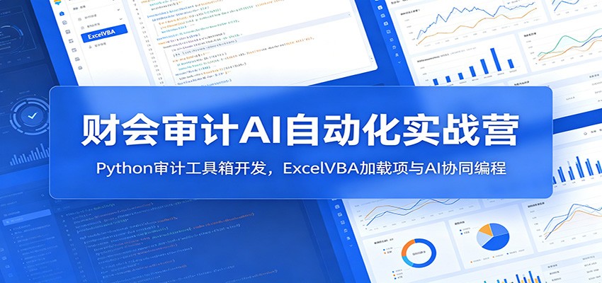 财会审计AI自动化实战营:Python审计工具箱开发,ExcelVBA加载项与AI协同编程-网赚副业网