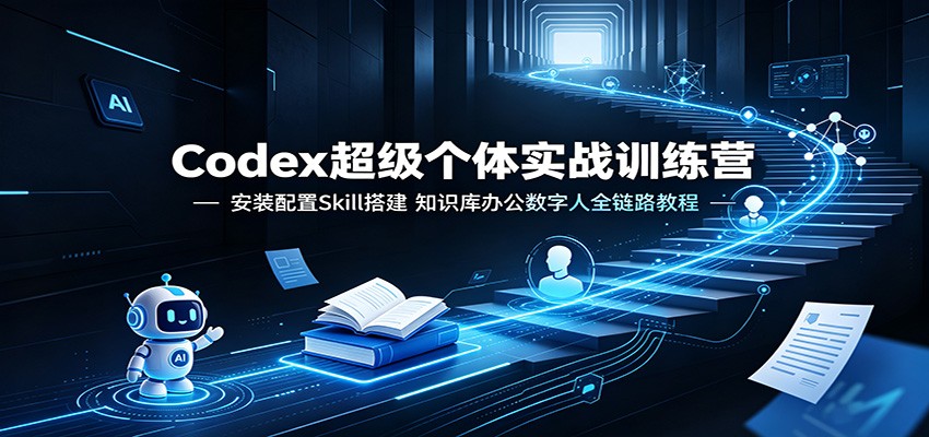 Codex超级个体实战训练营:安装配置Skill搭建,知识库办公数字人全链路教程-网赚副业网