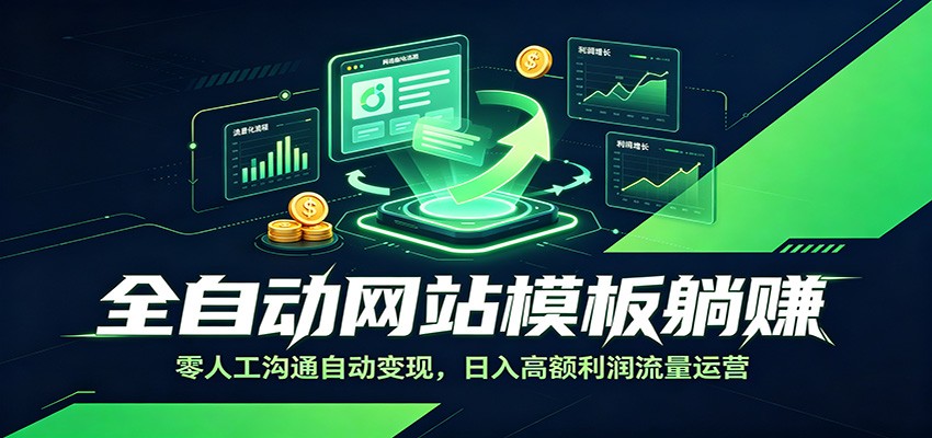 全自动网站模板躺赚:零人工沟通自动变现,日入高额利润流量运营-网赚副业网