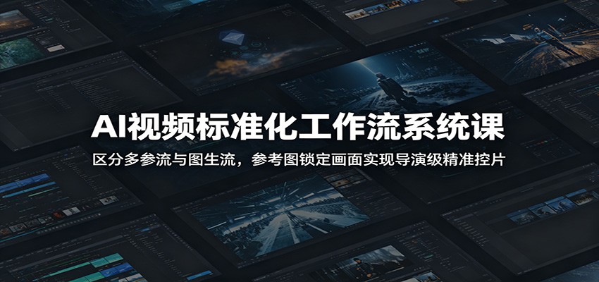 AI视频标准化工作流系统课：区分多参流与图生流，参考图锁定画面实现导演级精准控片-网赚副业网